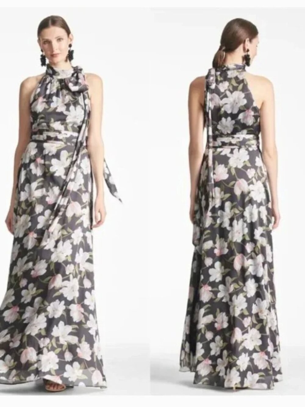 Unworn Sachin & Babi Black Ebony Kayla Halter Maxi Dress